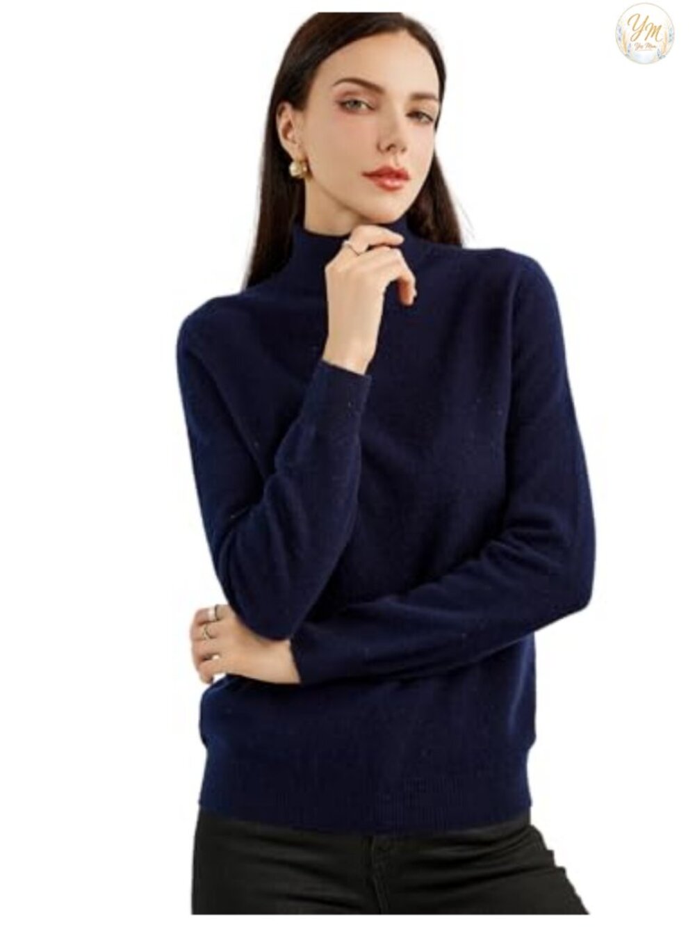 Women's 100% Pure Cashmere Long Sleeve Turtleneck Sweater